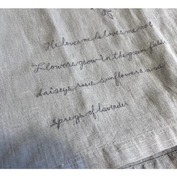 Vtg 90s Positive Attitude Linen Midi Dress Vest Set 1X Floral Embroidered Pearls - Picture 14 of 16